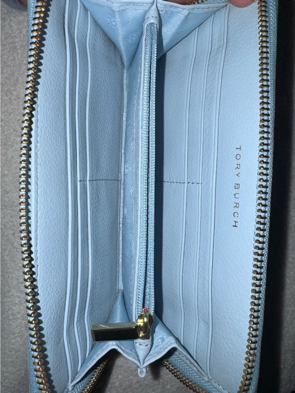Tory Burch Zip Wallet with Gold Logo